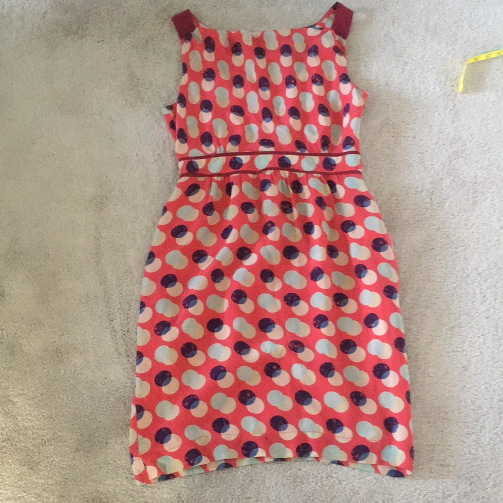 Anthro silk polka dot dress